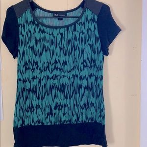 Green and black church blouse